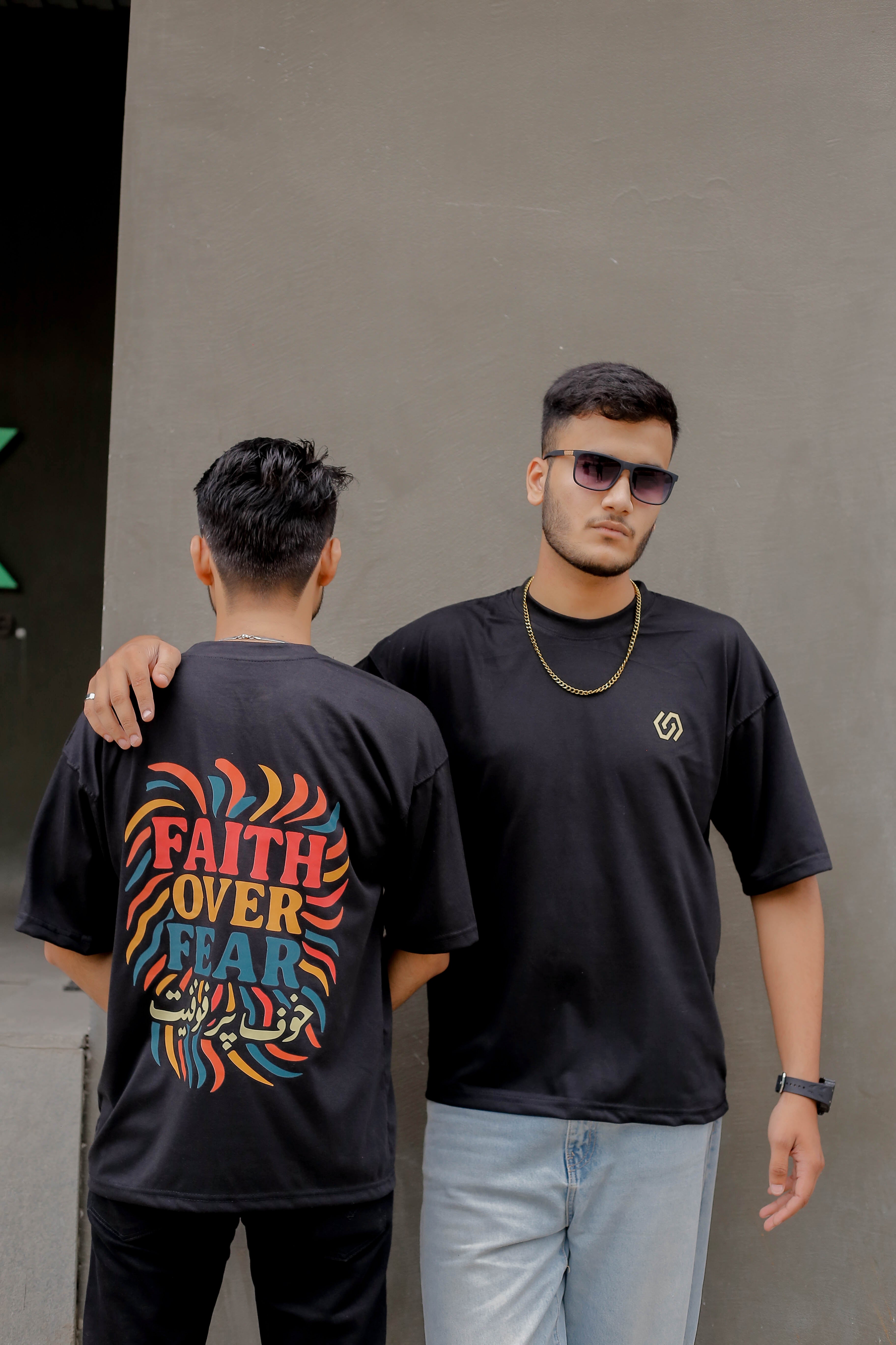 DROP SHOULDER PRINTED BLACK STREETWEAR REDEFINED