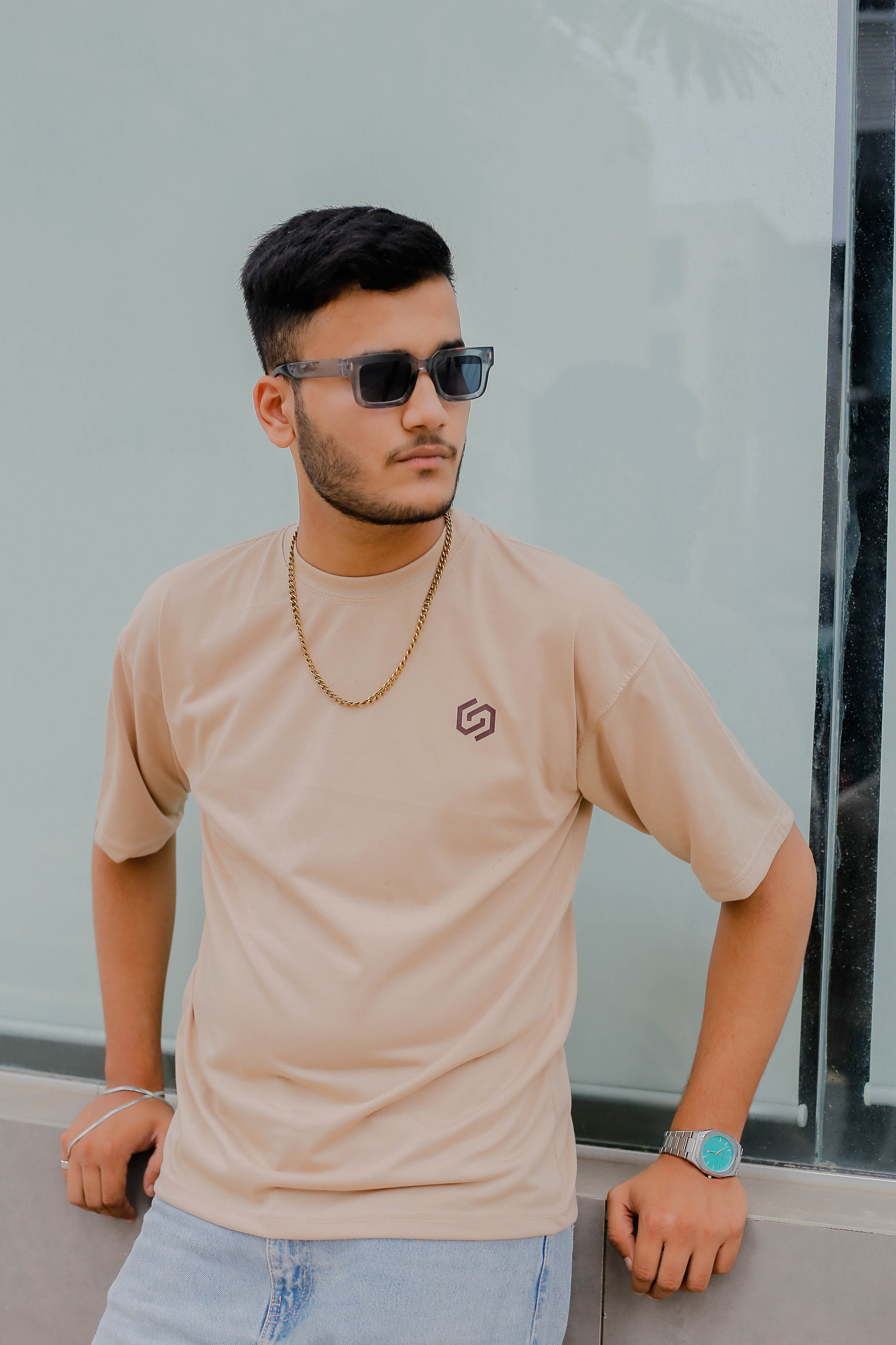 DROP SHOULDER PRINTED BEIGE STREETWEAR REDEFINED