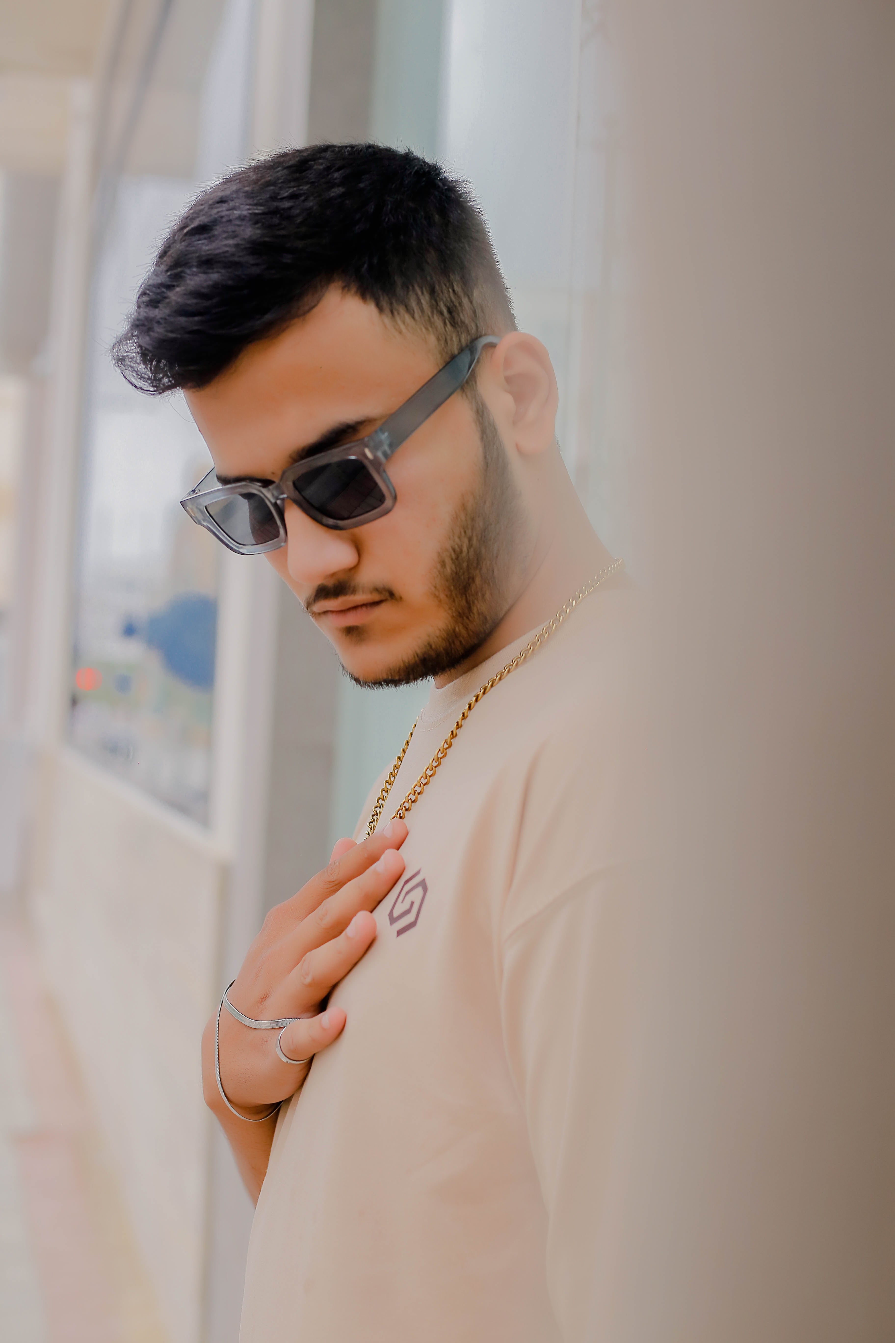 DROP SHOULDER PRINTED BEIGE STREETWEAR REDEFINED