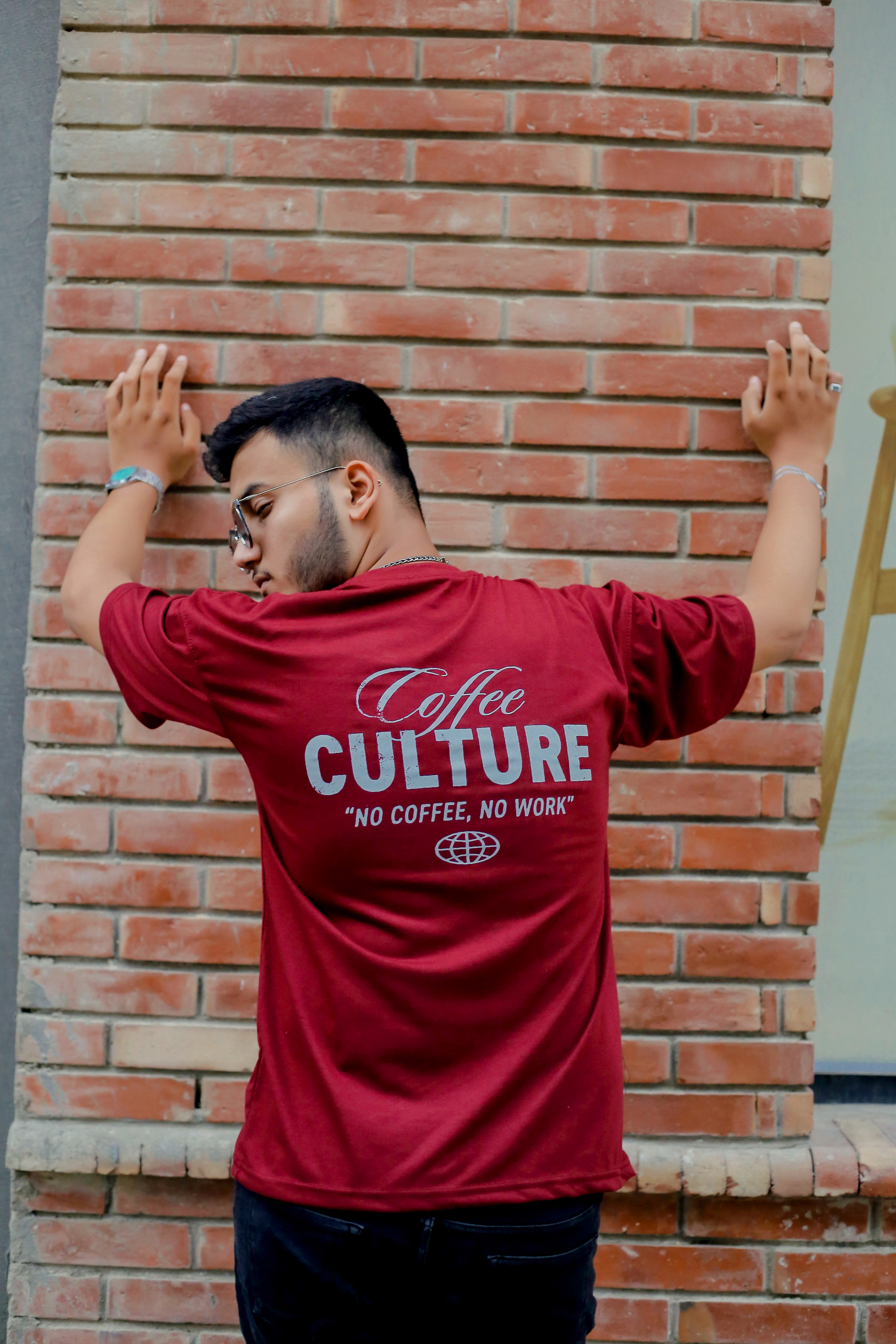 DROP SHOULDER PRINTED MAROON STREETWEAR REDEFINED