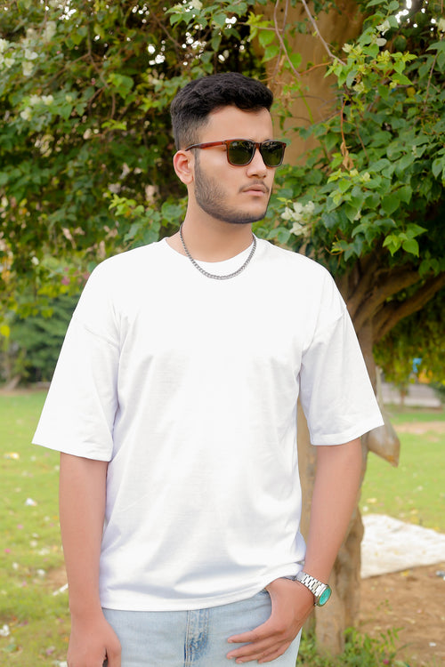 DROP SHOULDER PLAIN WHITE STREETWEAR REDEFINED