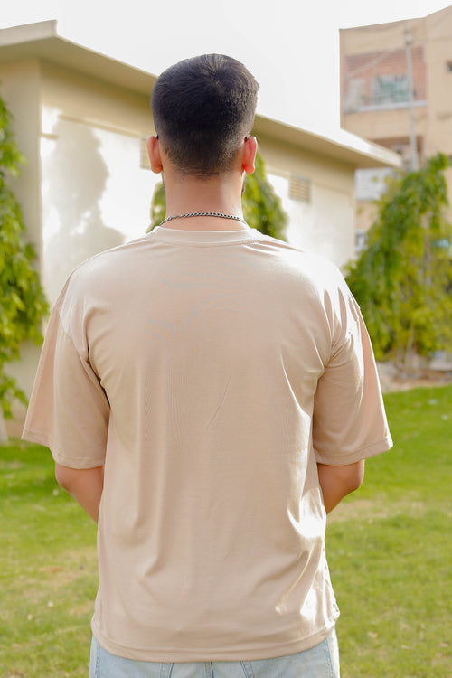 DROP SHOULDER PLAIN BEIGE STREETWEAR REDEFINED